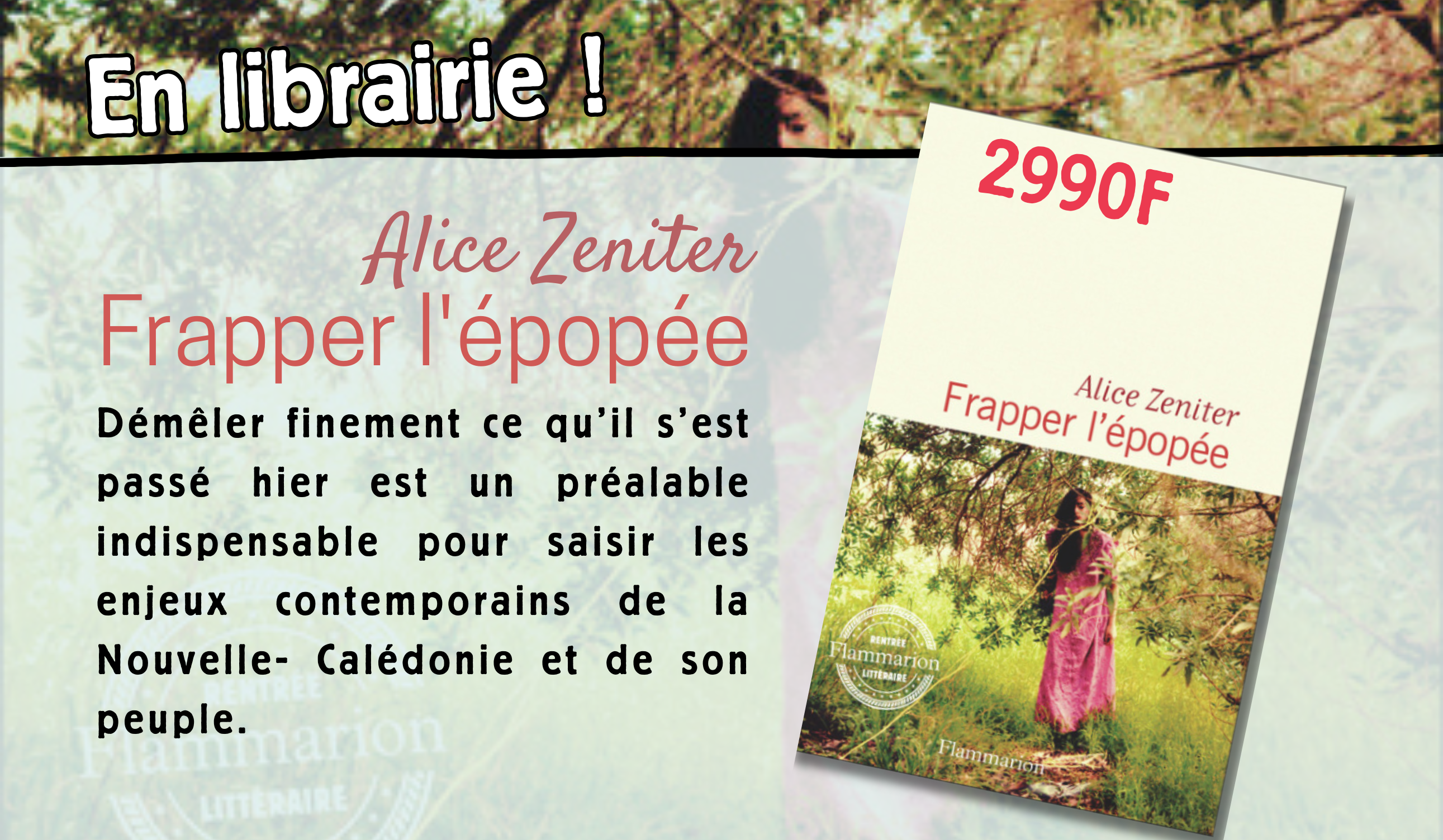 Disponible ! Le dernier ouvrage d'Alice Zeniter - FRAPPER L'EPOPEE